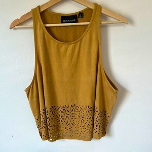 ✨MINK PINK✨ cropped, laser cut top